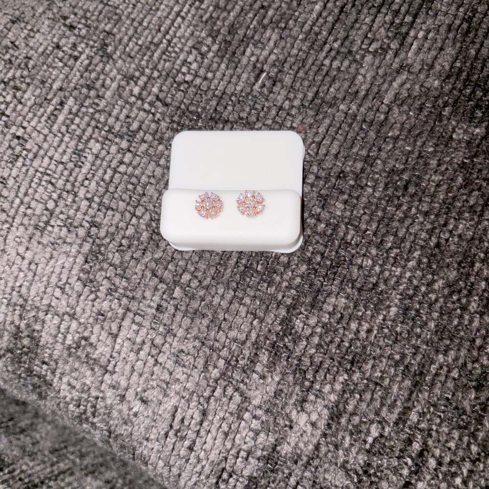 1.33Ct Moissanite Earring Pink 14K Rose Gold 925 Sterling Silver
